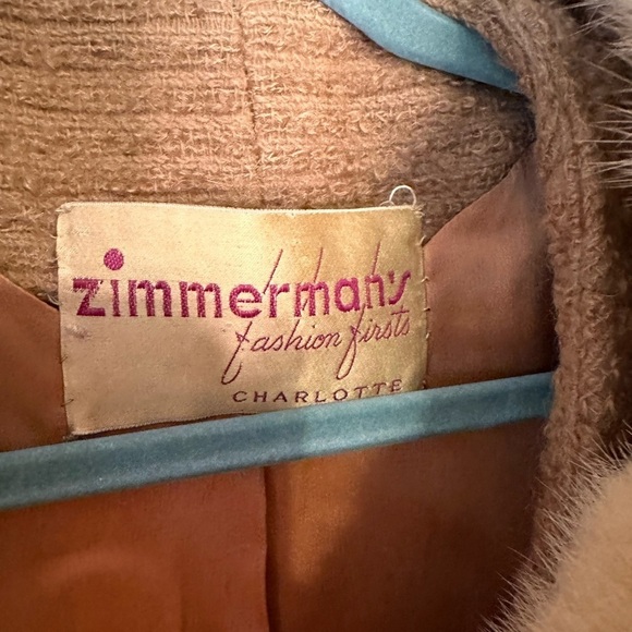 Vintage coat wool‎ blend 60's tan fur collar union label made in USA - Picture 12 of 13